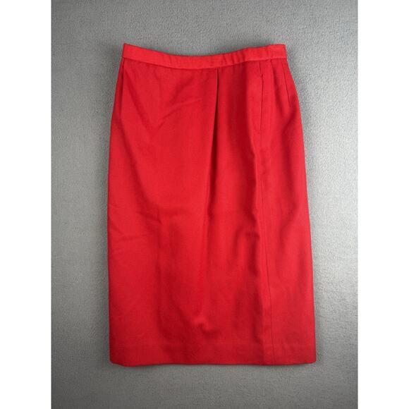 Vintage PENDLETON Red 100% Virgin Wool Midi Length Skirt Women’s Size 12 - Picture 1 of 9